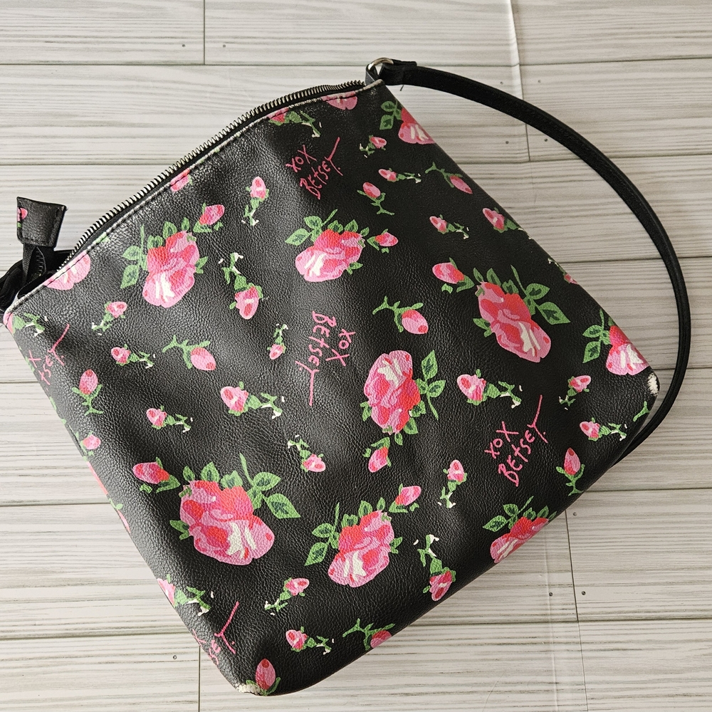 Floral Black and Pink Women's Bag